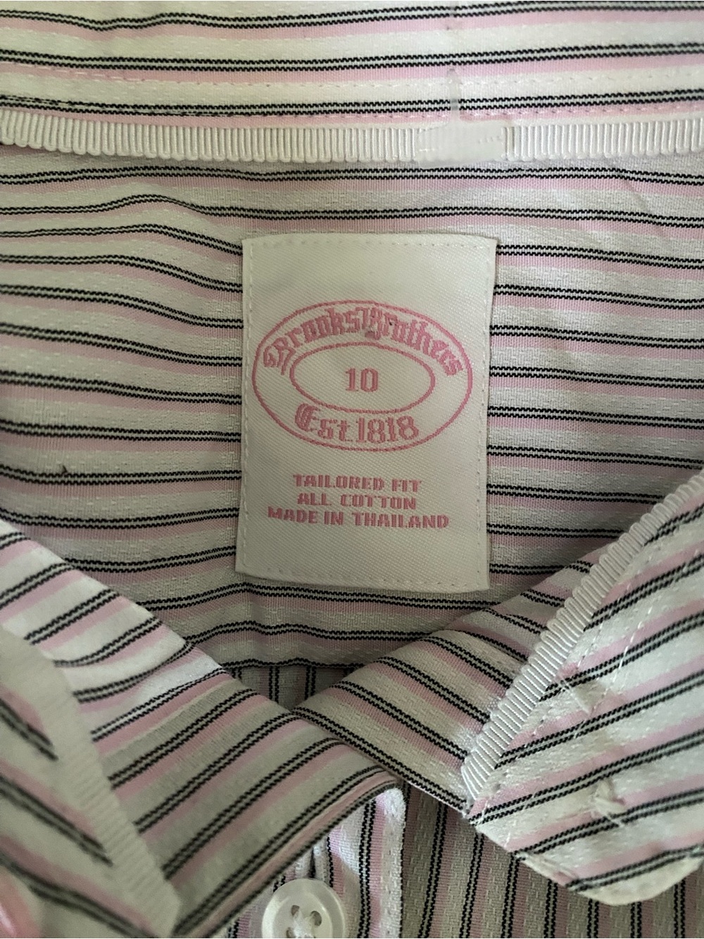 Brooks Brothers Tailored Fit Pink Striped Button Down Shirt - Size 10